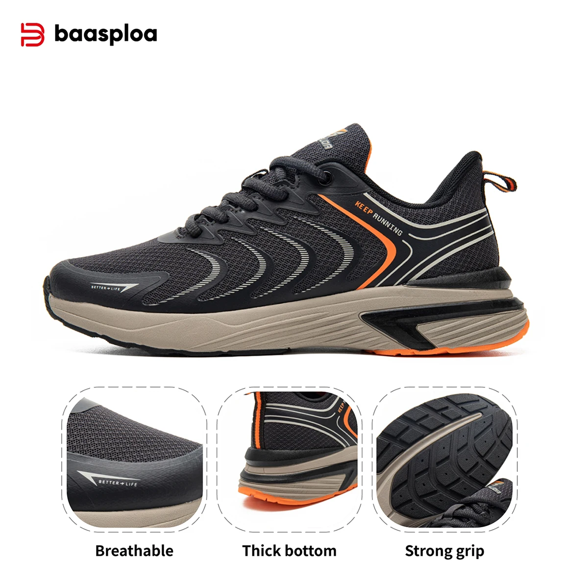 Мужские кроссовки Baasploa, повседневные легкие дышащие кроссовки из сетчатой ткани, мужская уличная нескользящая износостойкая спортивная обувь
Мужские кроссовки Baasploa, повседневные легкие дышащие кроссовки из сетчатой ткани, мужская уличная нескользящая износостойкая спортивная обувь