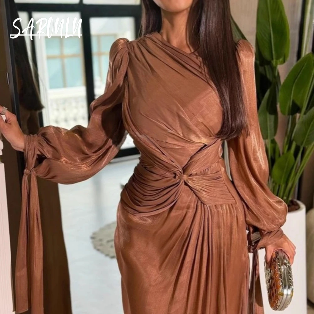 Chic Sparkly Light Brown Prom Gown Pleated Classy Long Sleeves Evening Dress Stunning Daily Hot Sale Cocktail Wear High Quality
Chic Sparkly Light Brown Prom Gown Pleated Classy Long Sleeves Evening Dress Stunning Daily Hot Sale Cocktail Wear High Quality