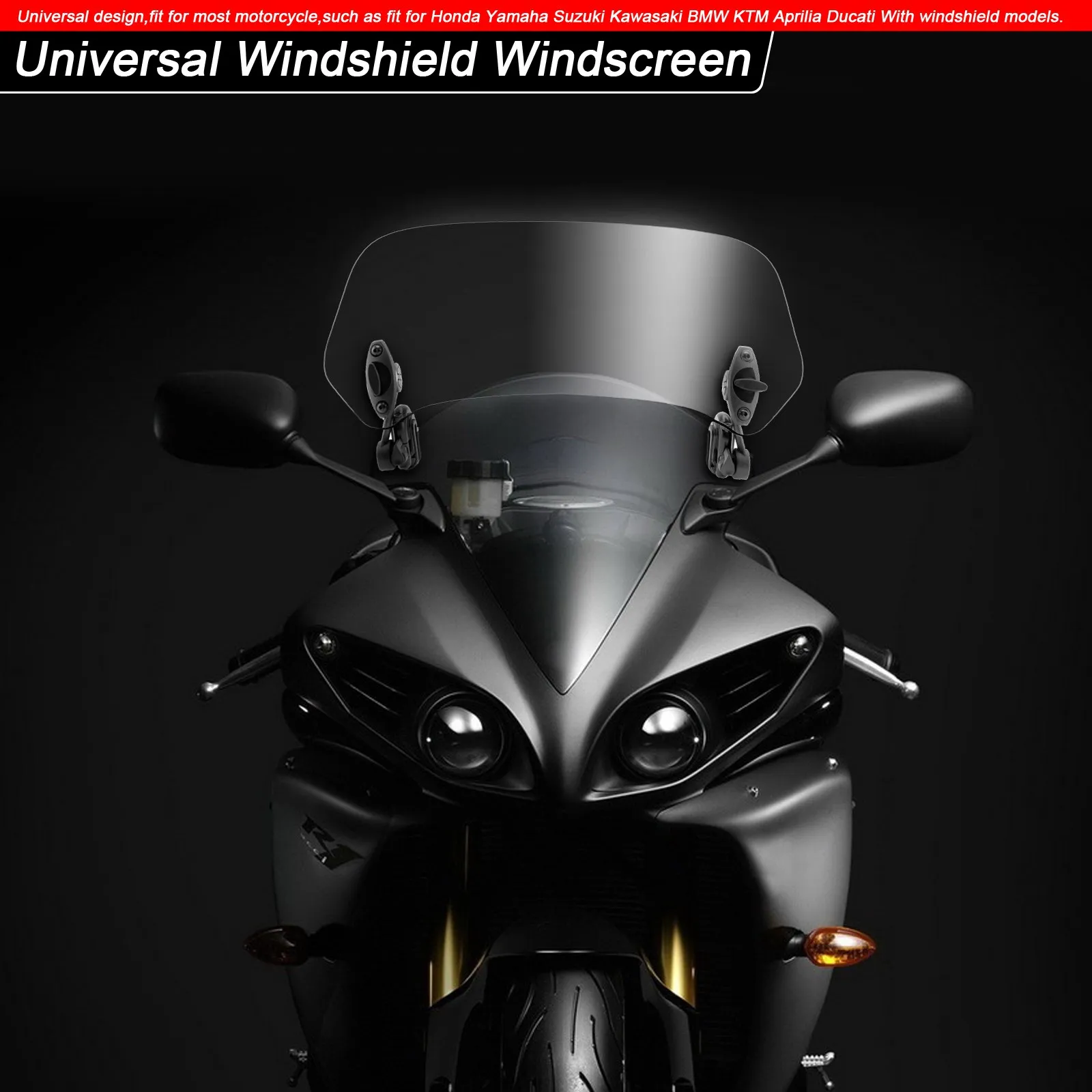 Universal Motorcycle Risen Clip On Windscreen Windshield Extension Spoiler Air Deflector for BMW R1200GS for YAMAHA for HONDA
Universal Motorcycle Risen Clip On Windscreen Windshield Extension Spoiler Air Deflector for BMW R1200GS for YAMAHA for HONDA