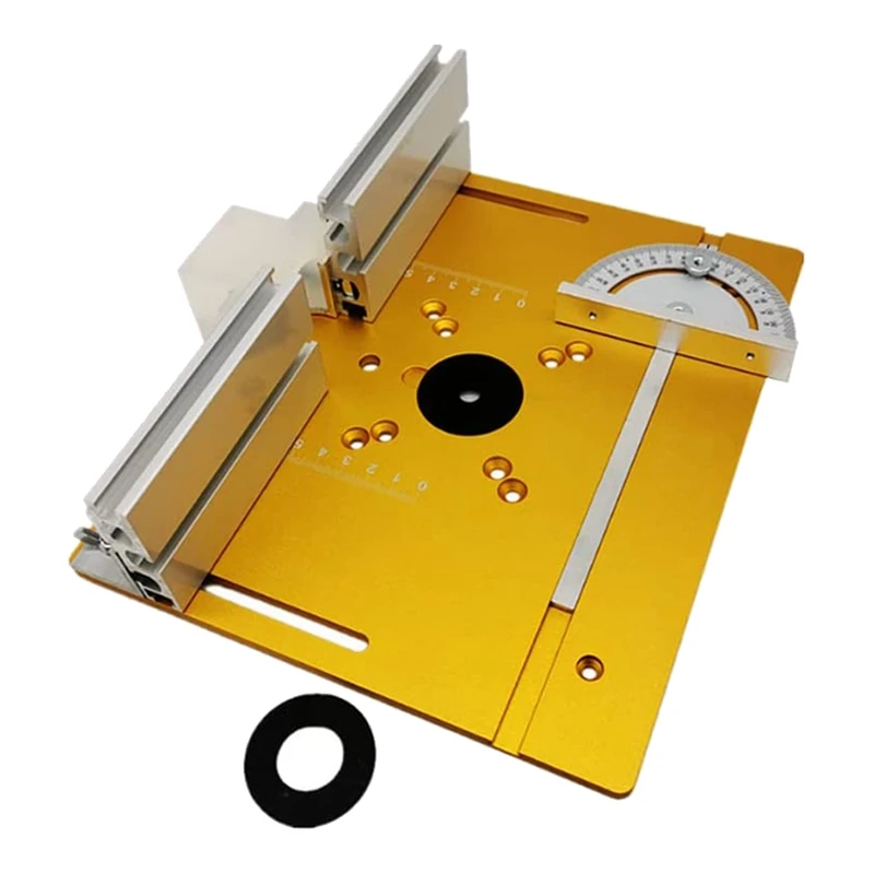 Router Table Insert Plate Wood Milling Flip Board Trimming Machine Auxiliary Tool With Miter Gauge,Gold
Router Table Insert Plate Wood Milling Flip Board Trimming Machine Auxiliary Tool With Miter Gauge,Gold