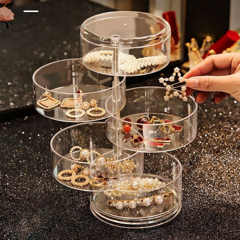 Transparent Storage Box Rotatable Jewellery Organiser Multi-Layer Princess Style Hand Jewellery Hair Clip Small Jewellery Boxes
Transparent Storage Box Rotatable Jewellery Organiser Multi-Layer Princess Style Hand Jewellery Hair Clip Small Jewellery Boxes