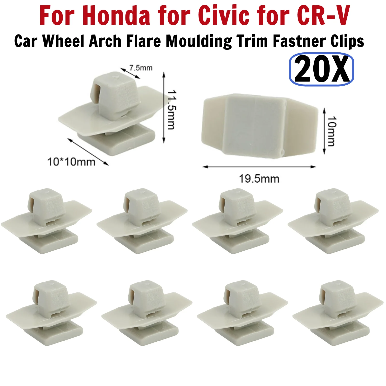 20PCS Car Wheel Arch Flare Moulding Trim Fastner Clips For Honda Civic Plastic Gray For Fender Flare Exterior Car Truck Parts
20PCS Car Wheel Arch Flare Moulding Trim Fastner Clips For Honda Civic Plastic Gray For Fender Flare Exterior Car Truck Parts
