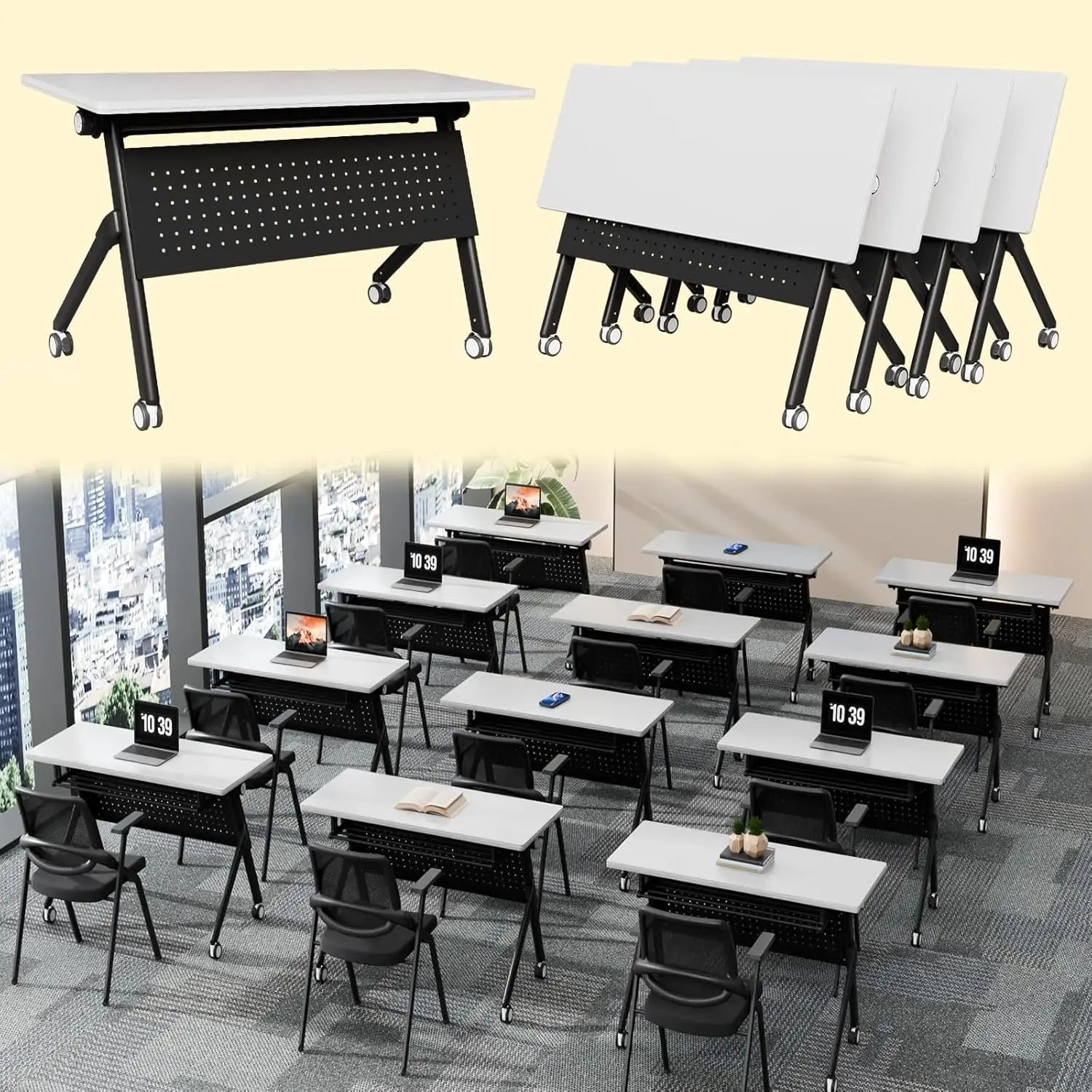 Modular Folding Conference Table Stackable Flip Top Wheeled Training Seminar Meeting Desk Office Classroom 55IN Customized
Modular Folding Conference Table Stackable Flip Top Wheeled Training Seminar Meeting Desk Office Classroom 55IN Customized