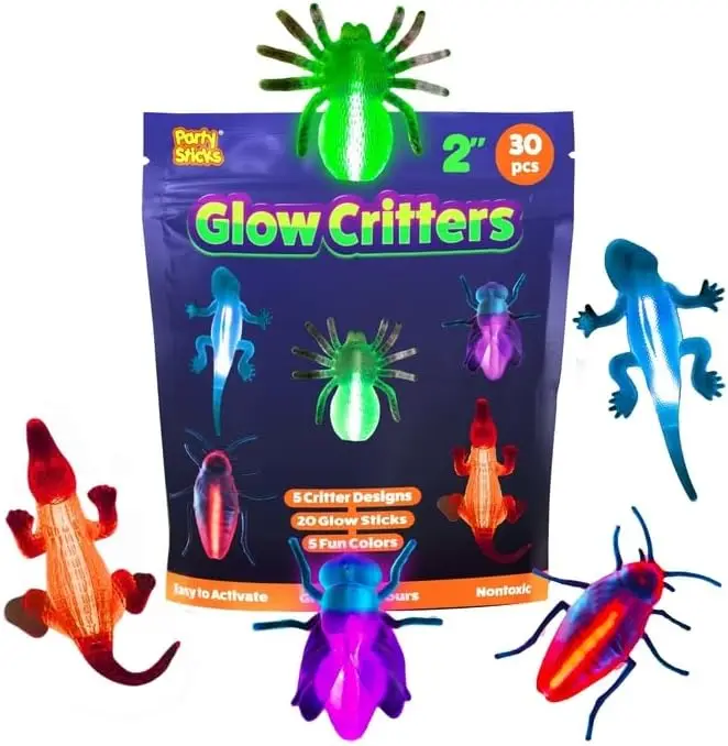 Glow in The Dark Fake Bug Toys - 30 Pack Glow Sticks Party Favors, Easter Basket Stuffers
Glow in The Dark Fake Bug Toys - 30 Pack Glow Sticks Party Favors, Easter Basket Stuffers