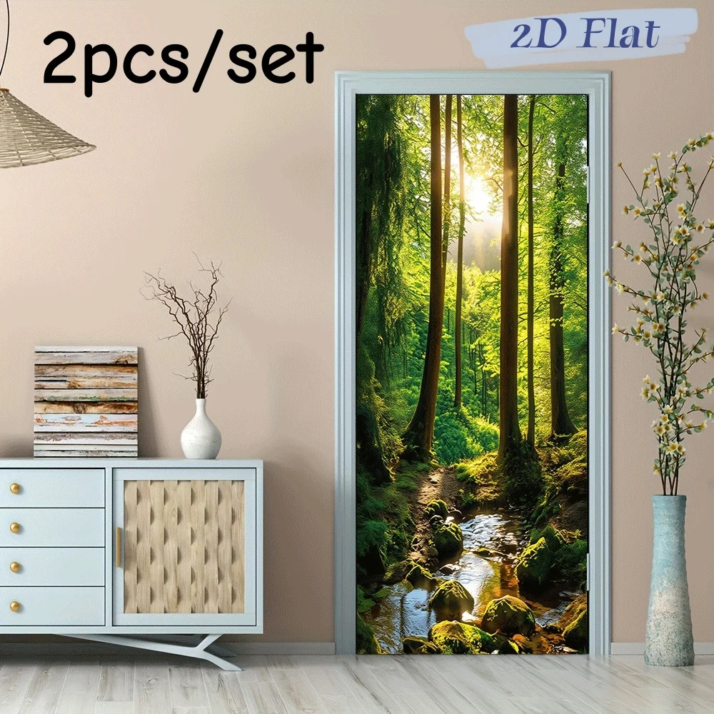2pcs sunlight penetrates through the towering trees in the dense forest, casting golden light to illuminate the natural scenery
2pcs sunlight penetrates through the towering trees in the dense forest, casting golden light to illuminate the natural scenery