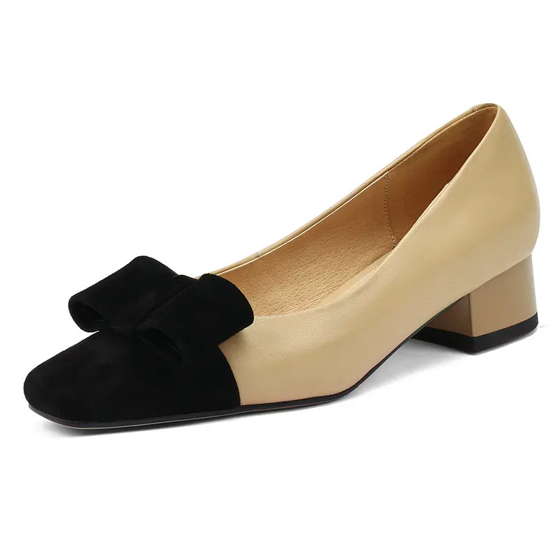 Fashion Women Pumps Square Toe Low Heels Mixed Colors Bowties Genuine Leather Shoes Woman Spring Autumn Office Casual
Fashion Women Pumps Square Toe Low Heels Mixed Colors Bowties Genuine Leather Shoes Woman Spring Autumn Office Casual