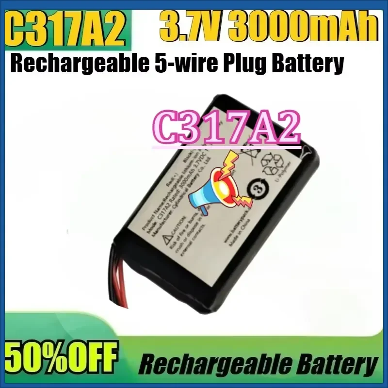 New High Quality C317A2 3000mAh 3.7V Rechargeable Lithium Battery Pack for C317A2 Rechargeable 5-wire Plug Battery
New High Quality C317A2 3000mAh 3.7V Rechargeable Lithium Battery Pack for C317A2 Rechargeable 5-wire Plug Battery