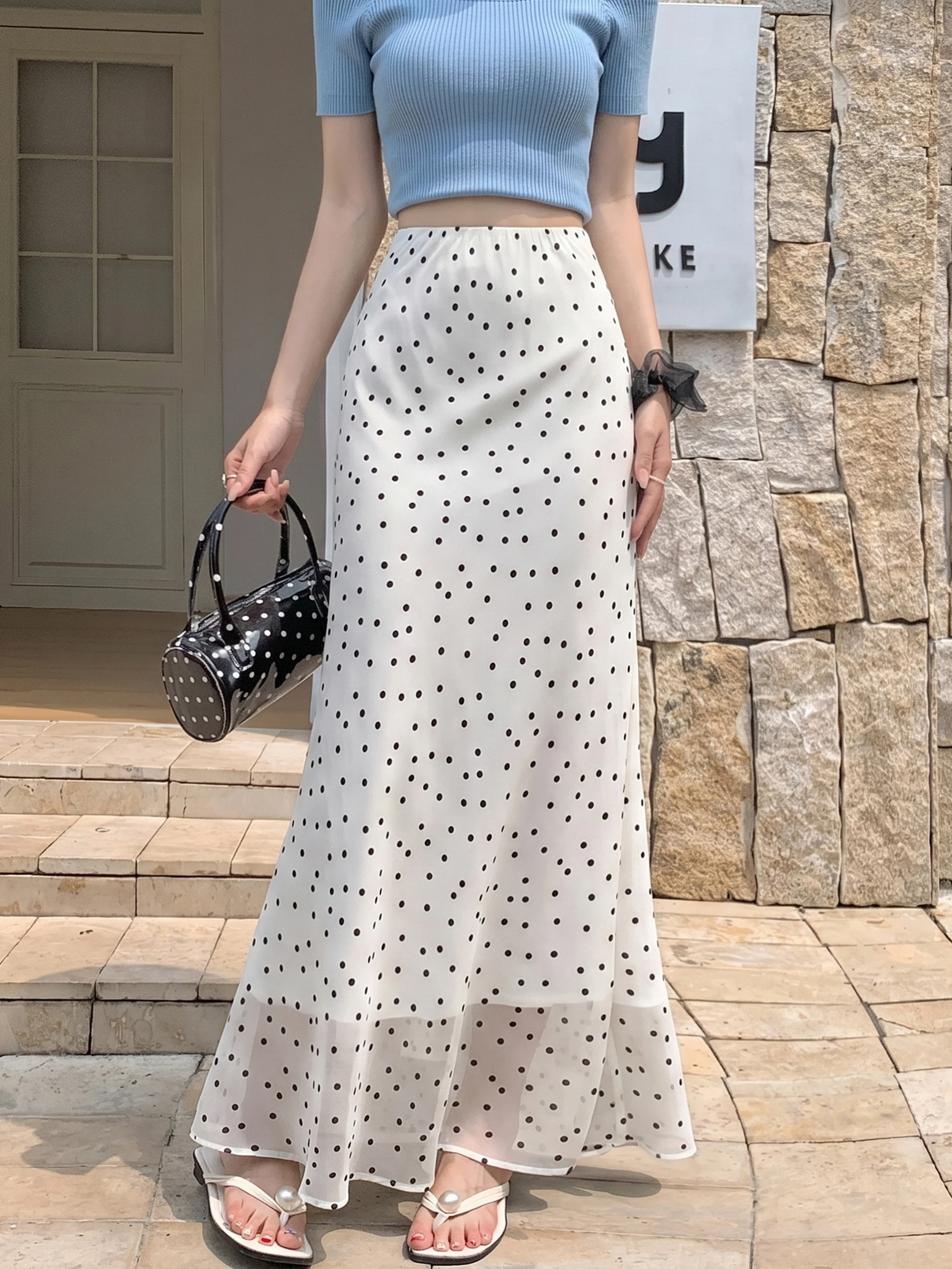 White Chiffon Polka Dot Fish Tail Skirt Women's Summer New Style Slimming Versatile Draped Wrap around a Line Skirt Casual
White Chiffon Polka Dot Fish Tail Skirt Women's Summer New Style Slimming Versatile Draped Wrap around a Line Skirt Casual