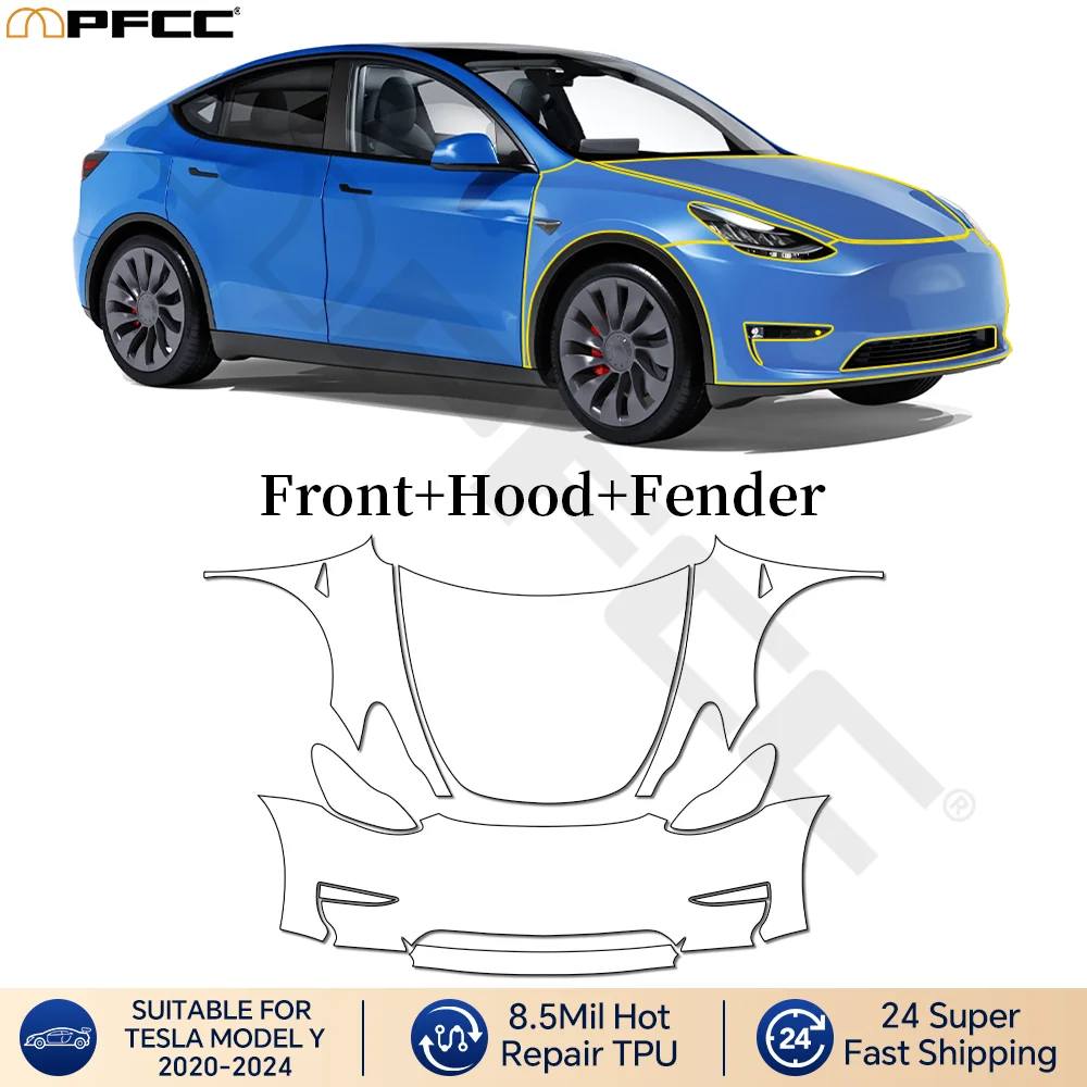 Для Tesla Model Y 2020-2023: Комплект прозрачной защитной пленки из ТПУ/ППФ для капота и крыльев, глянцевая самовосстанавливающаяся виниловая пленка
Для Tesla Model Y 2020-2023: Комплект прозрачной защитной пленки из ТПУ/ППФ для капота и крыльев, глянцевая самовосстанавливающаяся виниловая пленка
