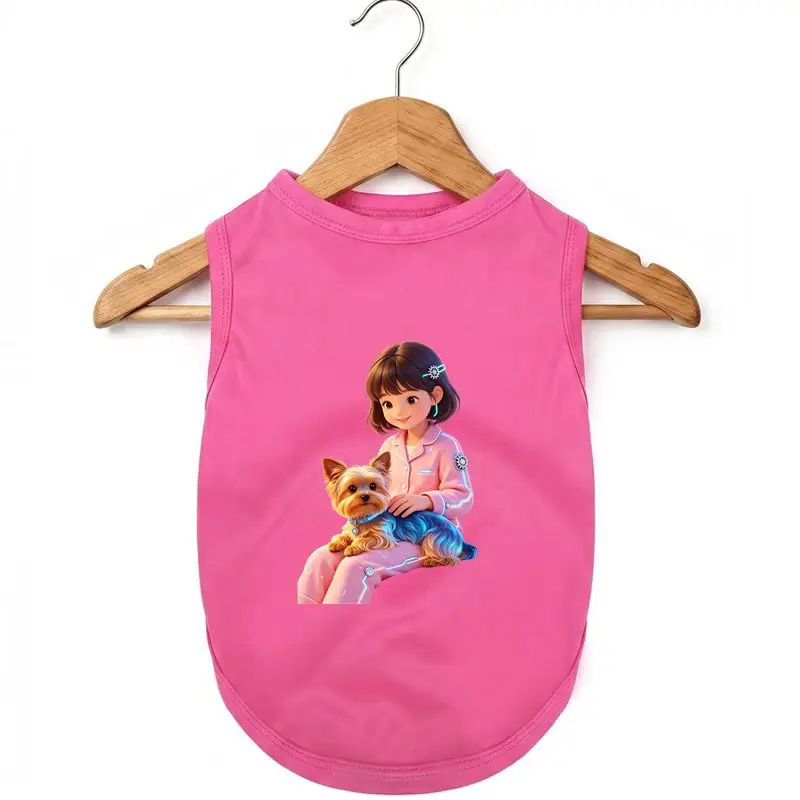 Child Girl Dog Print Pet Vest, Summer Lightweight Dog Clothing
Child Girl Dog Print Pet Vest, Summer Lightweight Dog Clothing