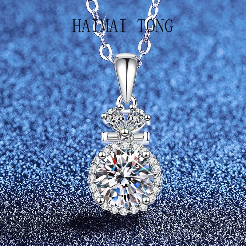 HAIMAITONG PT950 платиновое ожерелье с муассанитом, бутылка желаний, круглая сумка, кулон, женское ожерелье с муассанитом цвета D, 1 карат, цельное
HAIMAITONG PT950 платиновое ожерелье с муассанитом, бутылка желаний, круглая сумка, кулон, женское ожерелье с муассанитом цвета D, 1 карат, цельное