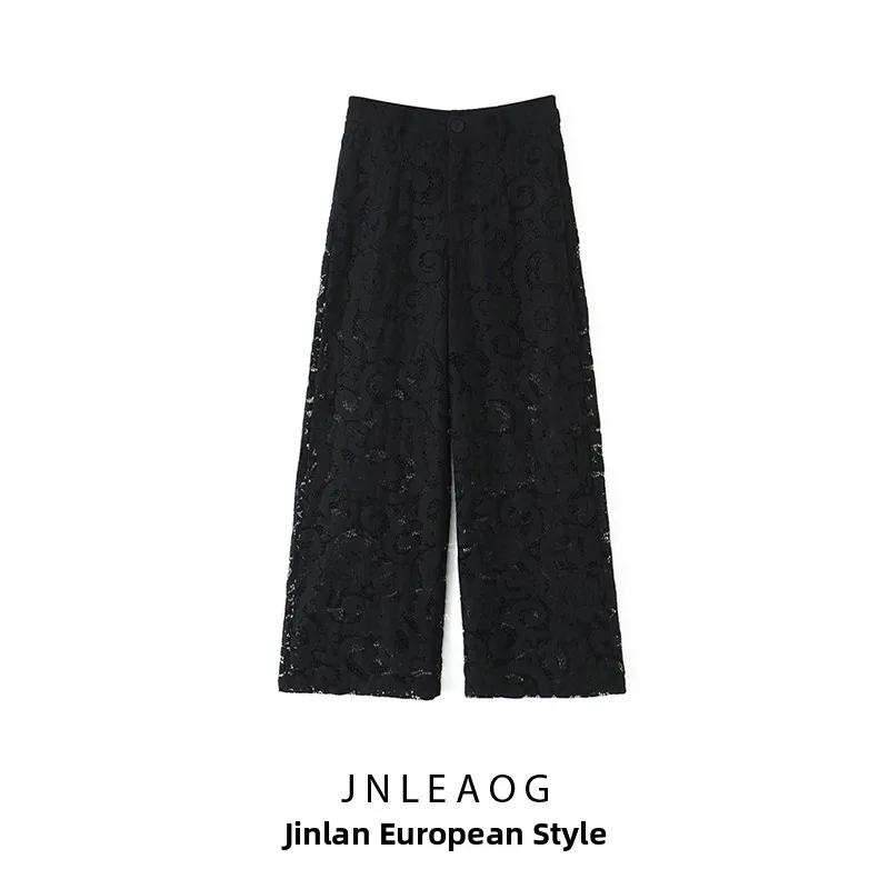 Fashionable Versatile Women's Lace Pants Spring New Arrival Casual Wide Leg Pants Straight Cut Polyester Fabric Natural Waist
Fashionable Versatile Women's Lace Pants Spring New Arrival Casual Wide Leg Pants Straight Cut Polyester Fabric Natural Waist