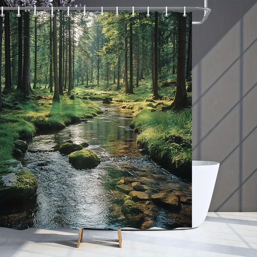Душевая занавеска с лесным пейзажем - множество стилей, идеально подходит для любителей природы и способствует хорошему настроению
Душевая занавеска с лесным пейзажем - множество стилей, идеально подходит для любителей природы и способствует хорошему настроению