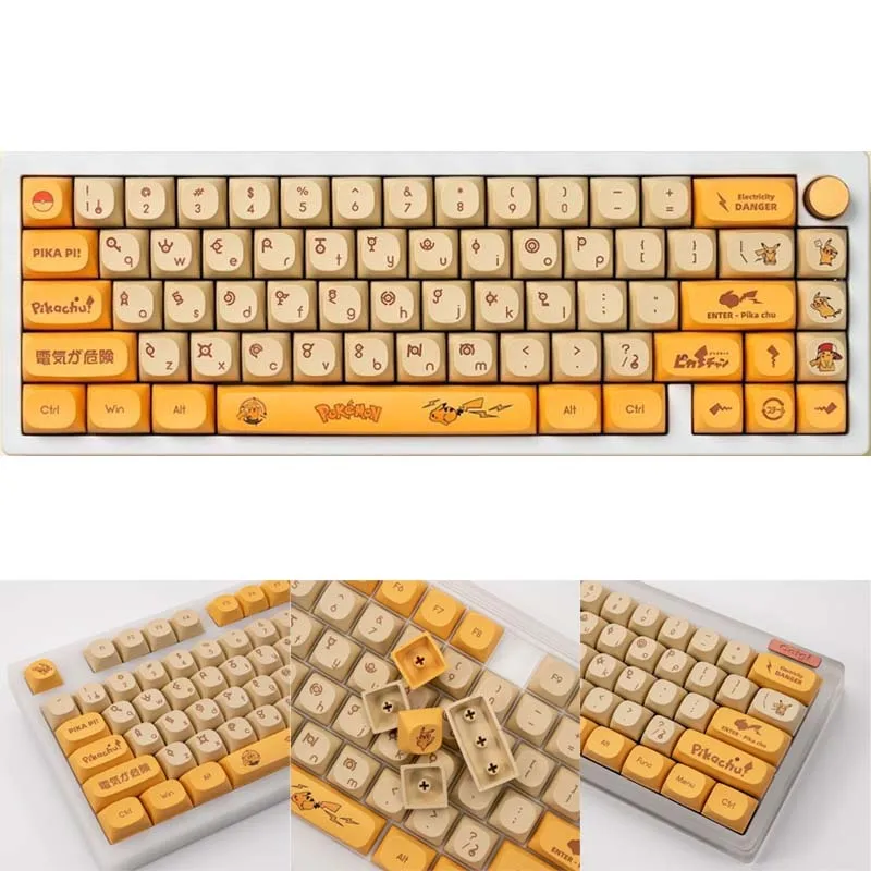 129 Keys Pikachu Round Side Keycaps Cute Personality PBT Thermal Sublimation Opaque MA Highly Mechanical Key Board Accessories
129 Keys Pikachu Round Side Keycaps Cute Personality PBT Thermal Sublimation Opaque MA Highly Mechanical Key Board Accessories