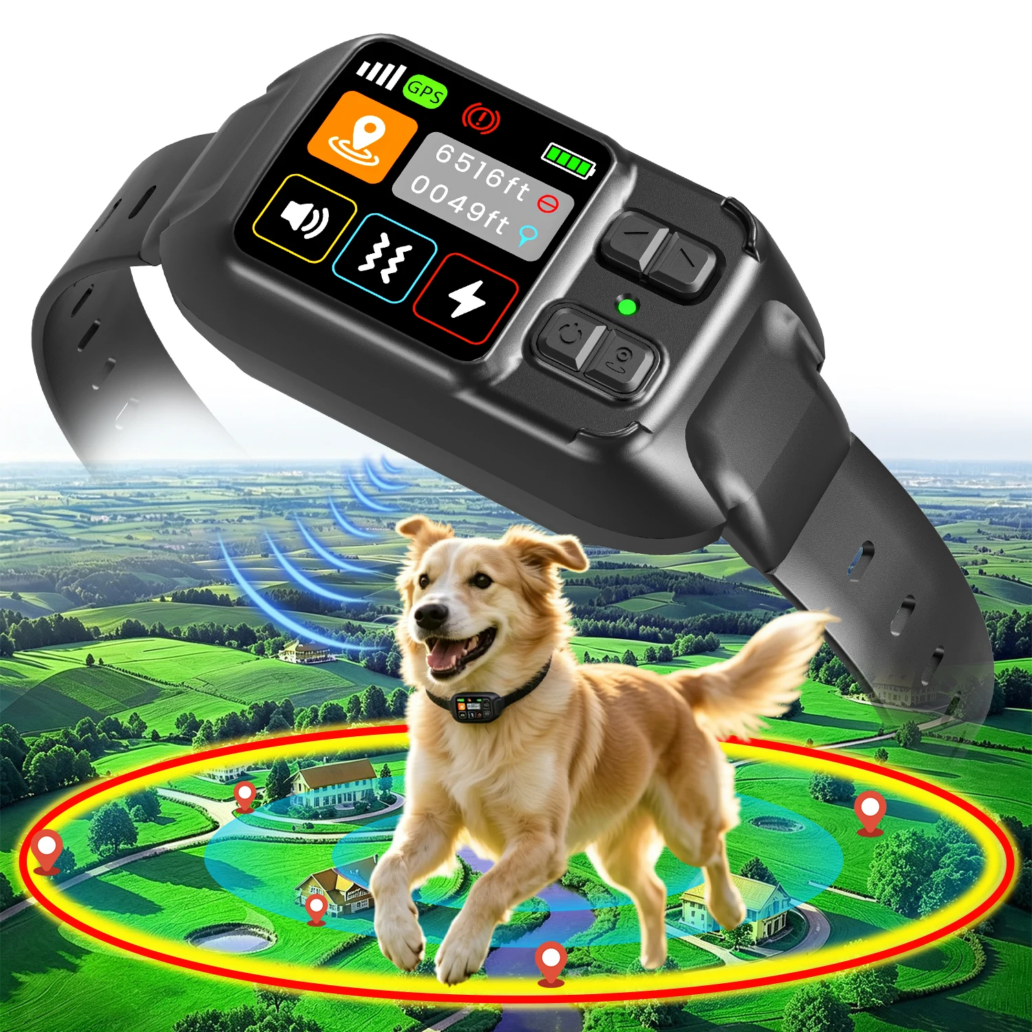 GPS Wireless Dog Fencing System - Electric dog fencing with GPS Electric Satellite Technology,Customizable regions,15-2000m
GPS Wireless Dog Fencing System - Electric dog fencing with GPS Electric Satellite Technology,Customizable regions,15-2000m