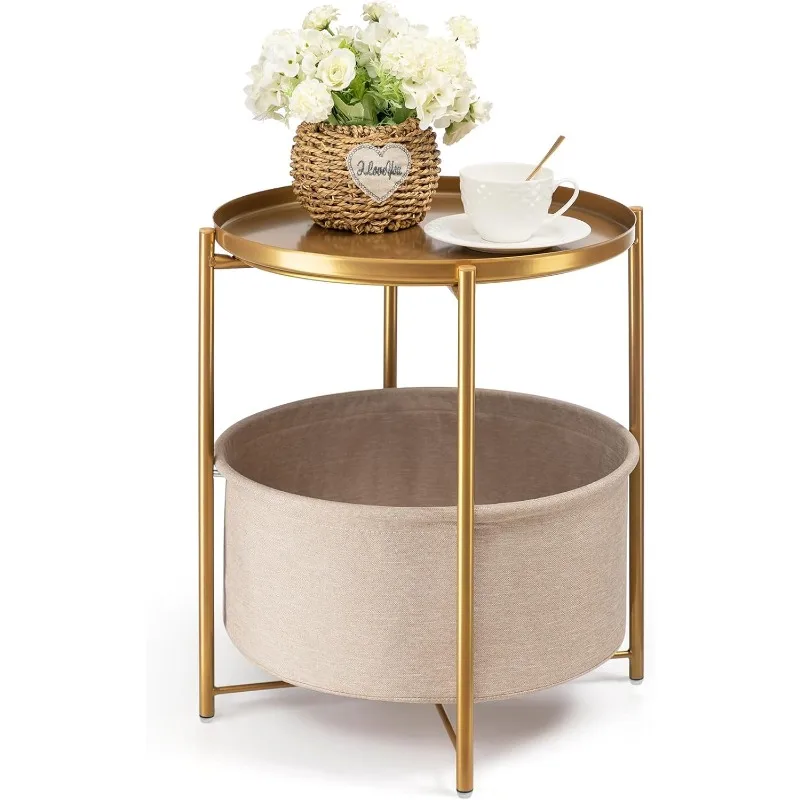Round Side Table with Fabric Storage Basket, Metal Small Bedside Nightstand with Removable Tray Top for Living Room, Bedroom
Round Side Table with Fabric Storage Basket, Metal Small Bedside Nightstand with Removable Tray Top for Living Room, Bedroom