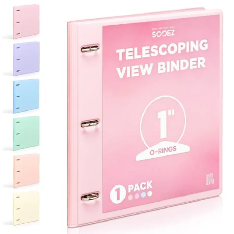Telescoping 3 Ring Binder 1 Inch, Portable 1" Three Ring Binder with Expandable Spine, Holds 175 Sheets of 8.5x11 Paper, Clear
Telescoping 3 Ring Binder 1 Inch, Portable 1" Three Ring Binder with Expandable Spine, Holds 175 Sheets of 8.5x11 Paper, Clear