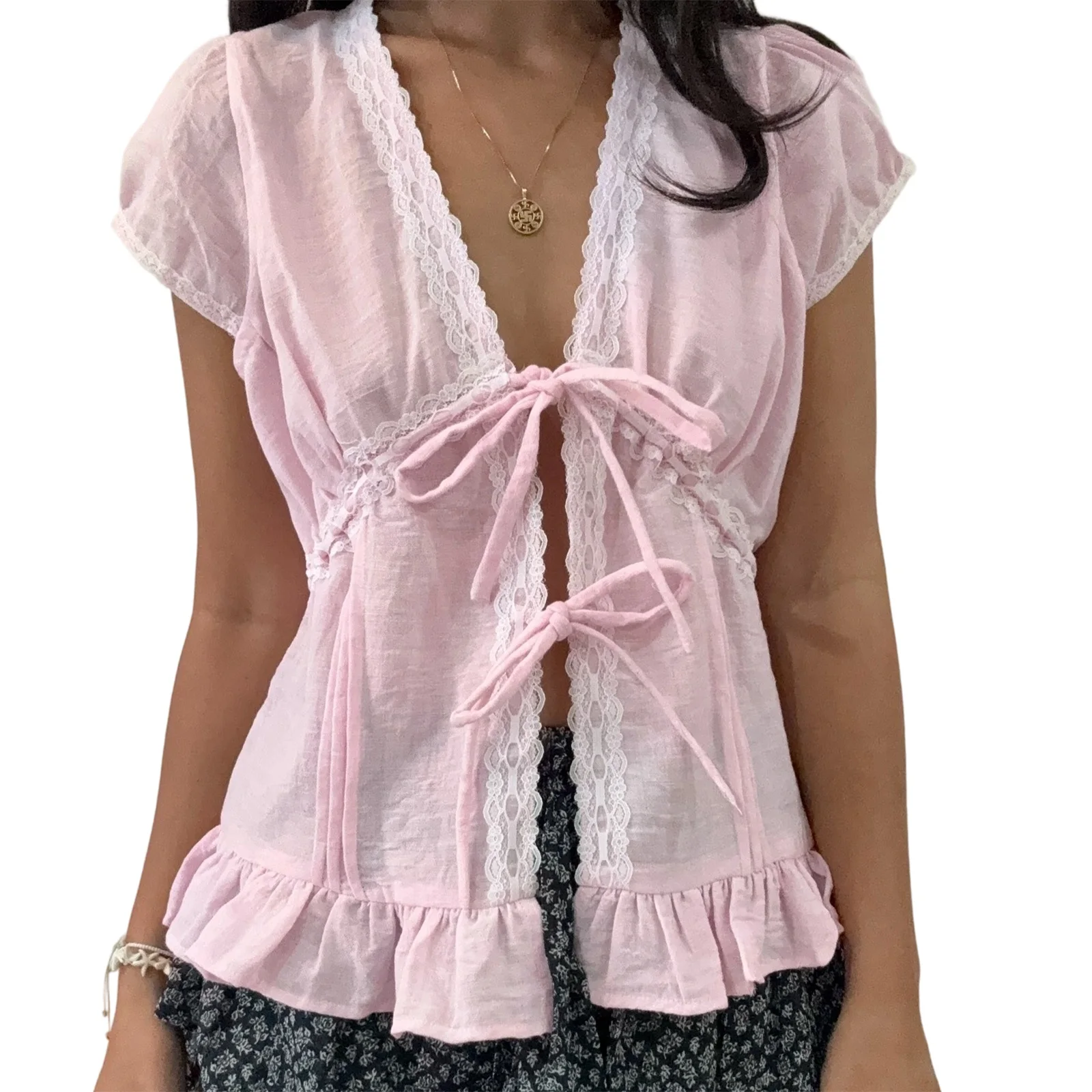 Женские рубашки с коротким рукавом, кружевные, с завязками, в стиле пэчворк, летние топы, уличная одежда
Женские рубашки с коротким рукавом, кружевные, с завязками, в стиле пэчворк, летние топы, уличная одежда