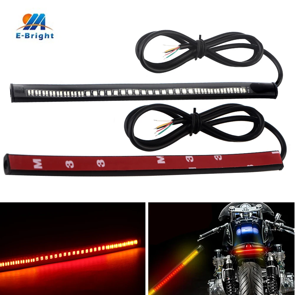 Motorcycle LED Tail Light Strips 48 LED Red Brake Tail Light Stop Tail Lihgt Amber Turn Signal Light Multifunction Waterproof
Motorcycle LED Tail Light Strips 48 LED Red Brake Tail Light Stop Tail Lihgt Amber Turn Signal Light Multifunction Waterproof