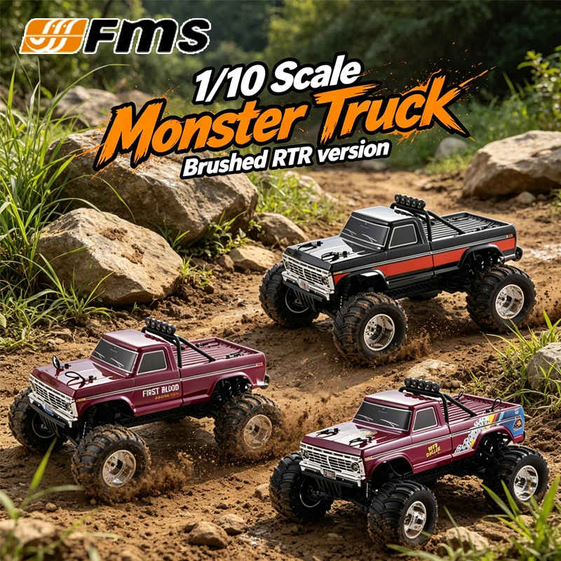 FMS 1/10 scale FMT10 Ford F100 RTR RC Brushed 2.4G PC Car Shell Monster Truck Model 4WD Remote Control Adult and Children's Toy
FMS 1/10 scale FMT10 Ford F100 RTR RC Brushed 2.4G PC Car Shell Monster Truck Model 4WD Remote Control Adult and Children's Toy
