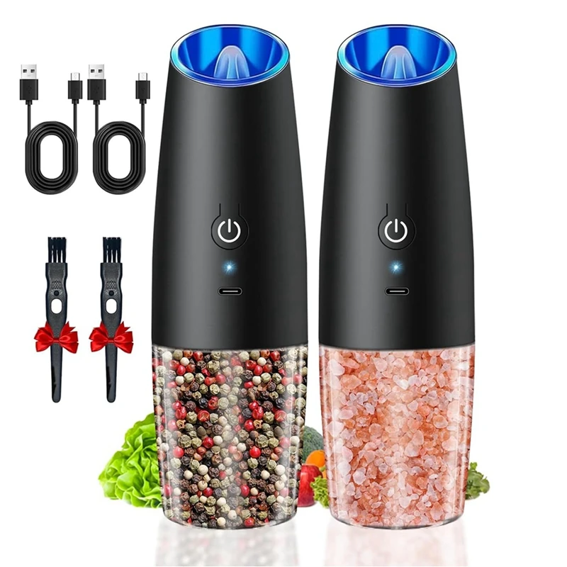 A84Z-2PCS Электрический набор мельниц для соли и перца USB перезаряжаемый со светодиодной подсветкой Автоматические мельницы для специй
A84Z-2PCS Электрический набор мельниц для соли и перца USB перезаряжаемый со светодиодной подсветкой Автоматические мельницы для специй