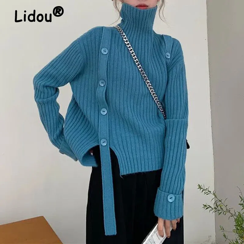 Autumn Winter Women Fashion Streetwear Turtleneck Loose Irregular Outerwear Knitted Sweater Casual Pullovers Top Female Jumpers
Autumn Winter Women Fashion Streetwear Turtleneck Loose Irregular Outerwear Knitted Sweater Casual Pullovers Top Female Jumpers
