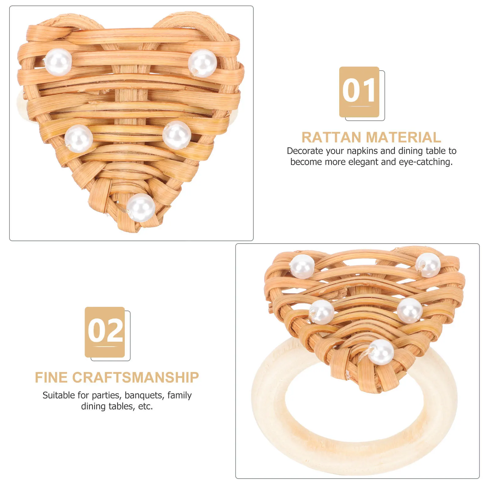 6Pcs Rustic Woven Rattan Heart Napkin Rings Dining Table Holder for Wedding Birthday Valentine Christmas Party Decoration
6Pcs Rustic Woven Rattan Heart Napkin Rings Dining Table Holder for Wedding Birthday Valentine Christmas Party Decoration