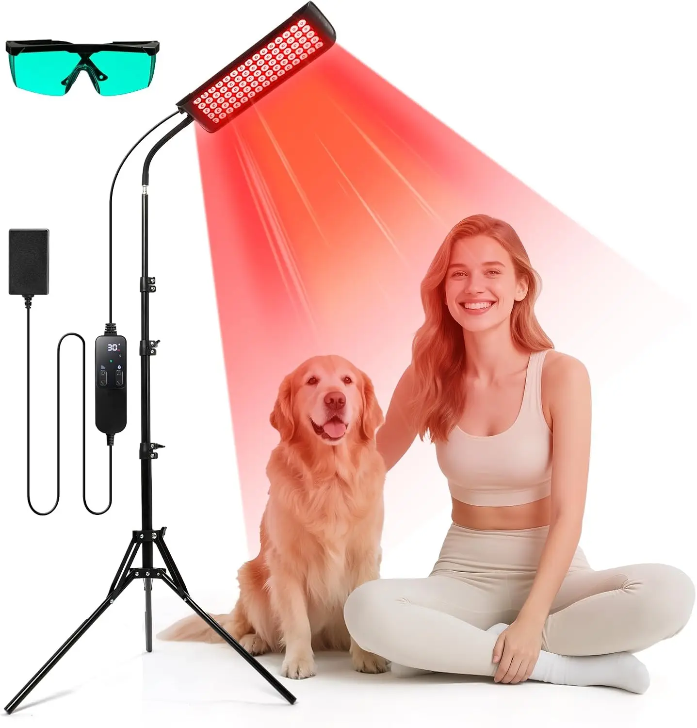 Red Light Therapy Lamp for Face and Body, 660nm Red & 850nm Infrared Light Device with Stand, Home Skin Care
Red Light Therapy Lamp for Face and Body, 660nm Red & 850nm Infrared Light Device with Stand, Home Skin Care
