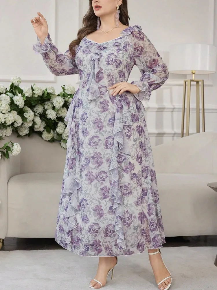 Плюс размер, осень-зима, новое одинаковое платье с цветочным принтом и v-образным вырезом, длинными рукавами, модное элегантное стильное длинное платье макси
Плюс размер, осень-зима, новое одинаковое платье с цветочным принтом и v-образным вырезом, длинными рукавами, модное элегантное стильное длинное платье макси