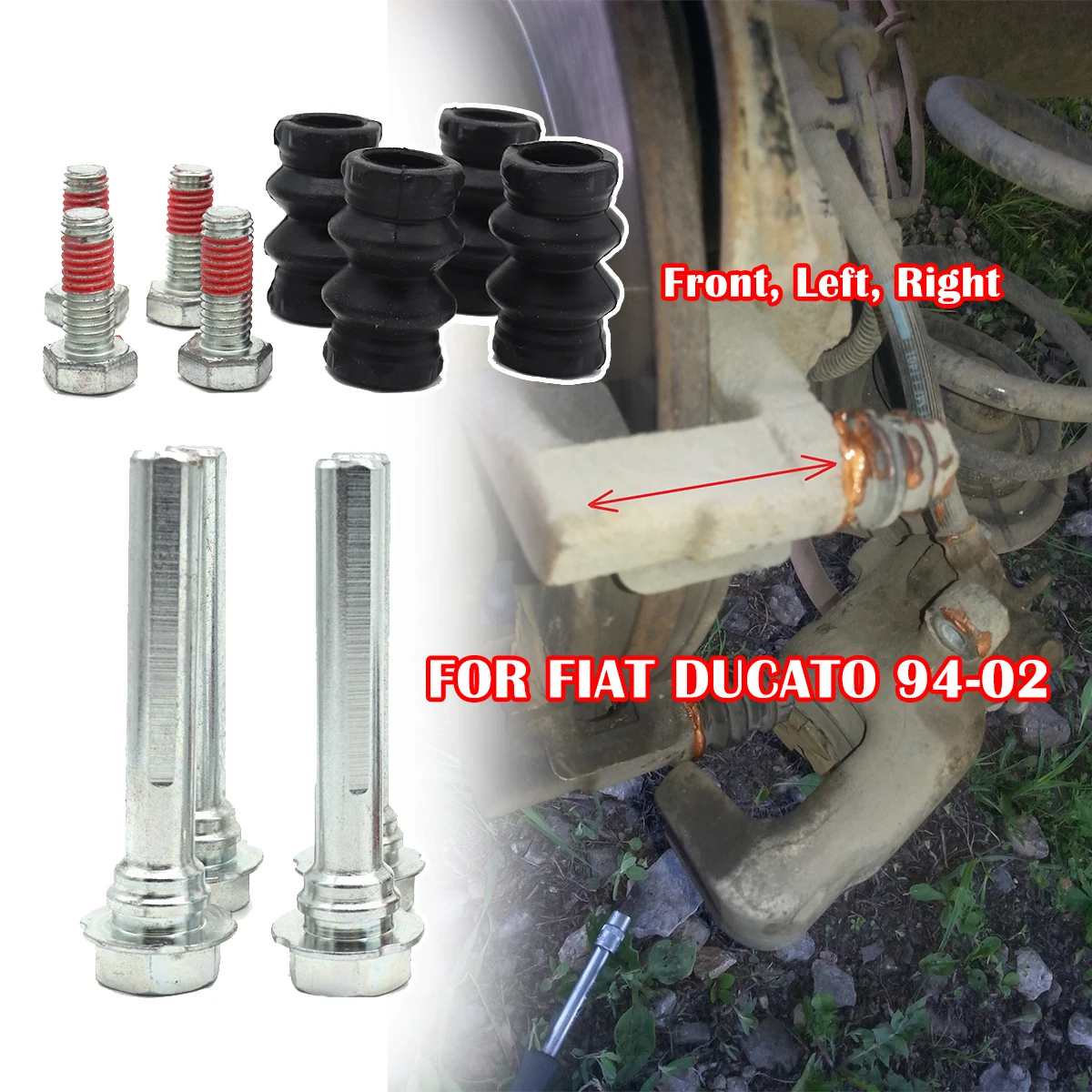 12pcs FOR FIAT DUCATO Brake Caliper Cylinder Slider Guide Pin For Disc Housing Bolts Rubber Bushing Boot seal kit 1994 1995-2002
12pcs FOR FIAT DUCATO Brake Caliper Cylinder Slider Guide Pin For Disc Housing Bolts Rubber Bushing Boot seal kit 1994 1995-2002
