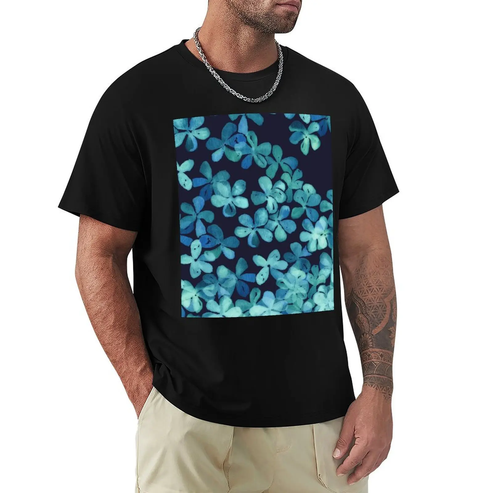 Hand Painted Floral Pattern in Teal & Navy Blue T-Shirt graphic t shirts quick-drying Funny t-shirts t shirt for men 
Hand Painted Floral Pattern in Teal & Navy Blue T-Shirt graphic t shirts quick-drying Funny t-shirts t shirt for men
