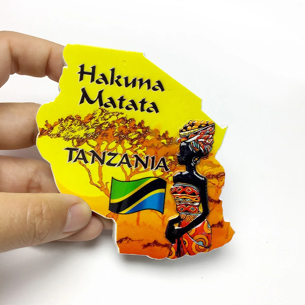 Hakuna Matata Tanzania Resin Fridge Magnet - Colorful African Themed Decorative Magnet for Home and Office
Hakuna Matata Tanzania Resin Fridge Magnet - Colorful African Themed Decorative Magnet for Home and Office