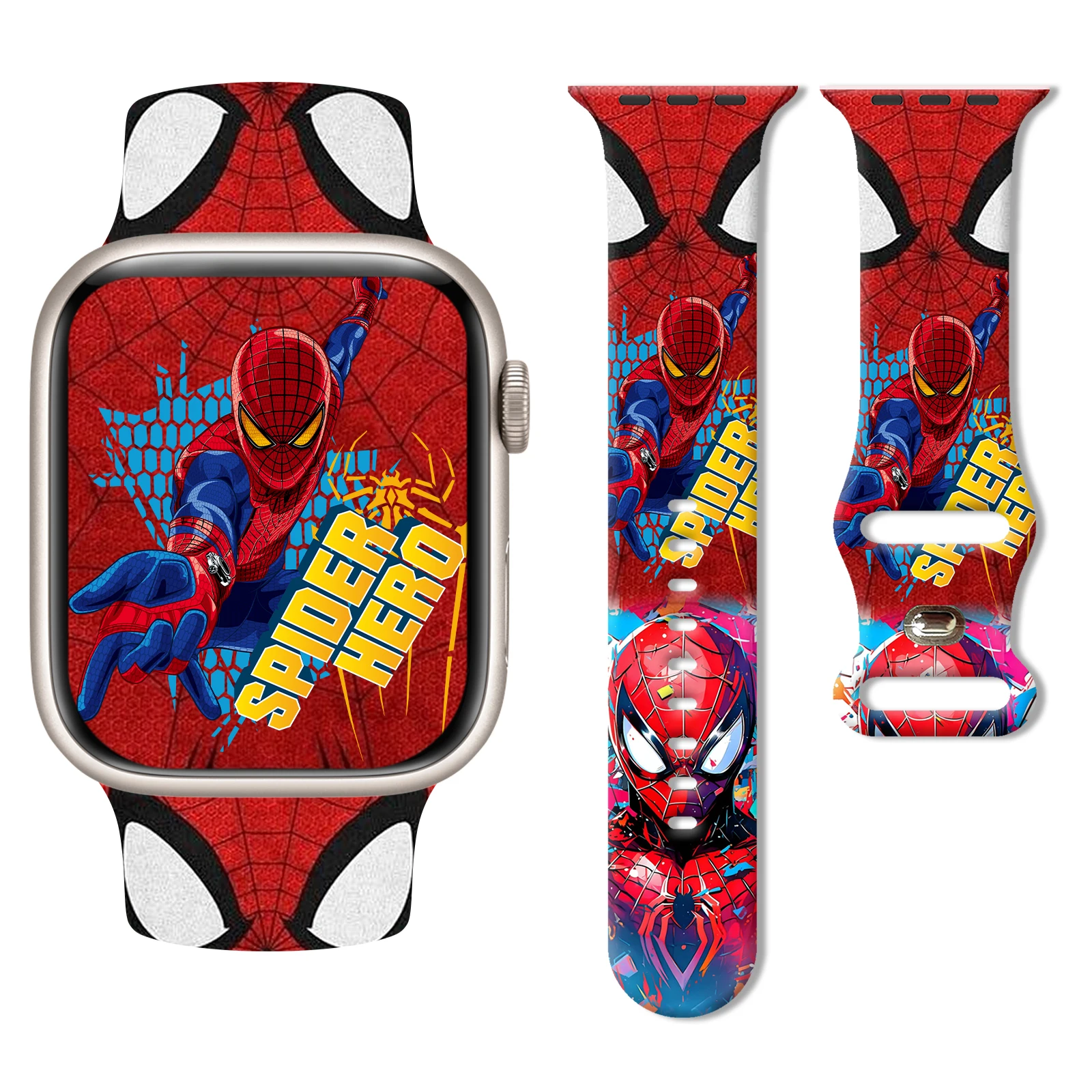 Marvel Brave Spider-Man Series Pattern Print Strap for Apple Watch 11/10/9/8/7/SE, Soft Replacement Silicone Band 45mm/44mm/42mm
Marvel Brave Spider-Man Series Pattern Print Strap for Apple Watch 11/10/9/8/7/SE, Soft Replacement Silicone Band 45mm/44mm/42mm