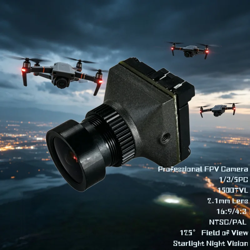 FPV camera, 1/3/5PC, 1500 TVL, 2.1 mm lens, 16:9/4:3, NTSC/PAL, 125 FOV, starlight night vision camera.
FPV camera, 1/3/5PC, 1500 TVL, 2.1 mm lens, 16:9/4:3, NTSC/PAL, 125 FOV, starlight night vision camera.