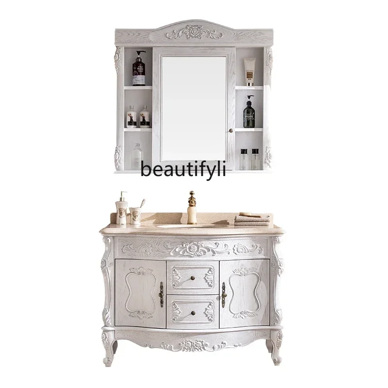 C European Style Bathroom Bathroom Cabinet Bathroom Hand Washing Washbasin Mirror Cabinet Combination American Style
C European Style Bathroom Bathroom Cabinet Bathroom Hand Washing Washbasin Mirror Cabinet Combination American Style