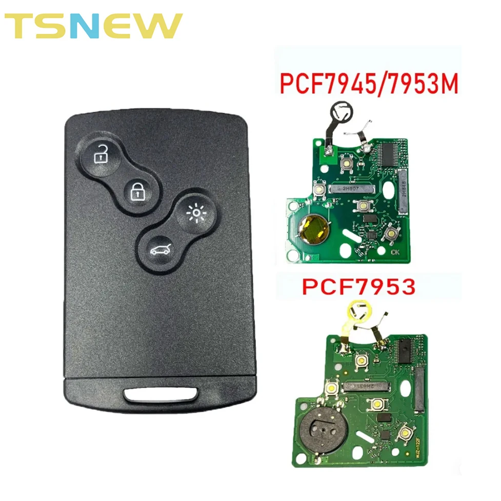 Смарт-карта, автомобильный ключ, 4 кнопки, PCF7945/PCF7953, чип 4A, 433 МГц для Renault Clio 4, Captur, пассивный вход без ключа, пульт дистанционного управления, громкая связь
Смарт-карта, автомобильный ключ, 4 кнопки, PCF7945/PCF7953, чип 4A, 433 МГц для Renault Clio 4, Captur, пассивный вход без ключа, пульт дистанционного управления, громкая связь