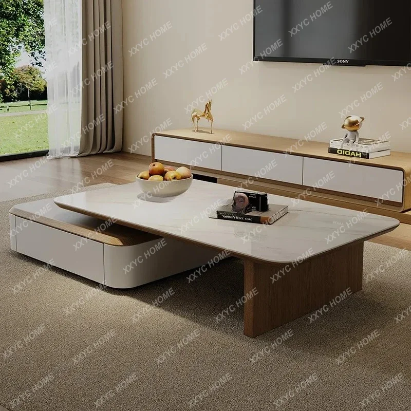 A Solid wood telescopic TV cabinet coffee table combination modern slate log color size telescopic coffee table
A Solid wood telescopic TV cabinet coffee table combination modern slate log color size telescopic coffee table