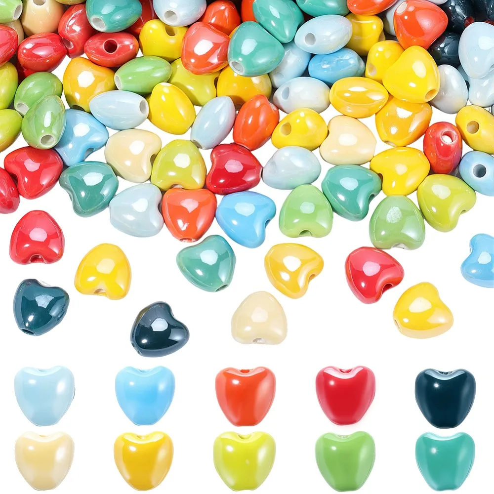 200Pcs 10 Colors Pearlized Handmade Porcelain Beads Heart Mixed Color 10x10x7mm Hole: 1.8mm 20pcs/color
200Pcs 10 Colors Pearlized Handmade Porcelain Beads Heart Mixed Color 10x10x7mm Hole: 1.8mm 20pcs/color