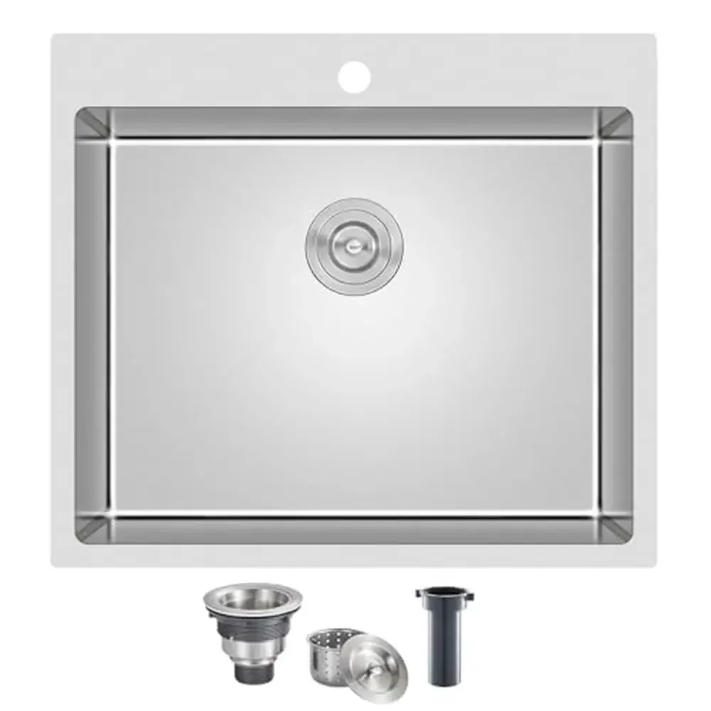 Кухонная мойка с верхним креплением, 21 x 20 дюймов, одна чаша, калибр 18, T-304, нержавеющая сталь, ручная работа, углы с нулевым радиусом, современный дизайн
Кухонная мойка с верхним креплением, 21 x 20 дюймов, одна чаша, калибр 18, T-304, нержавеющая сталь, ручная работа, углы с нулевым радиусом, современный дизайн