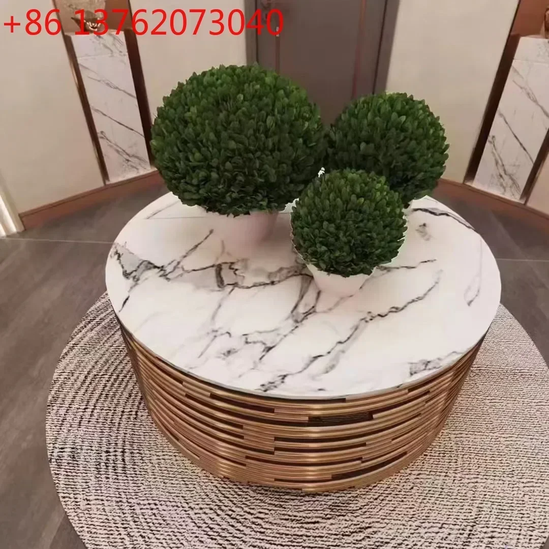 Light luxury coffee table Italian stainless steel designer round coffee table simple small apartment
Light luxury coffee table Italian stainless steel designer round coffee table simple small apartment