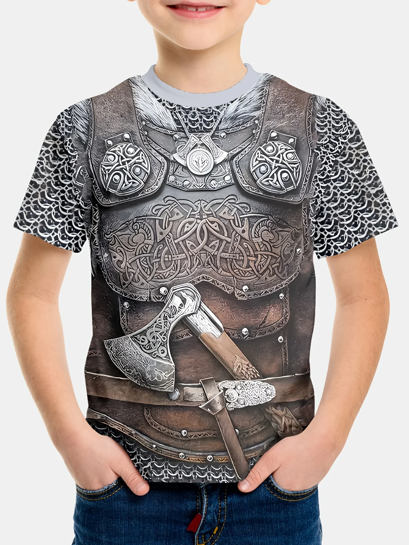 Boy's 3D Digital Printing Tailcoat Shirt Design T-Shirt, Black with Red Accent Short Sleeve Round Neck Children's Casual Summer
Boy's 3D Digital Printing Tailcoat Shirt Design T-Shirt, Black with Red Accent Short Sleeve Round Neck Children's Casual Summer