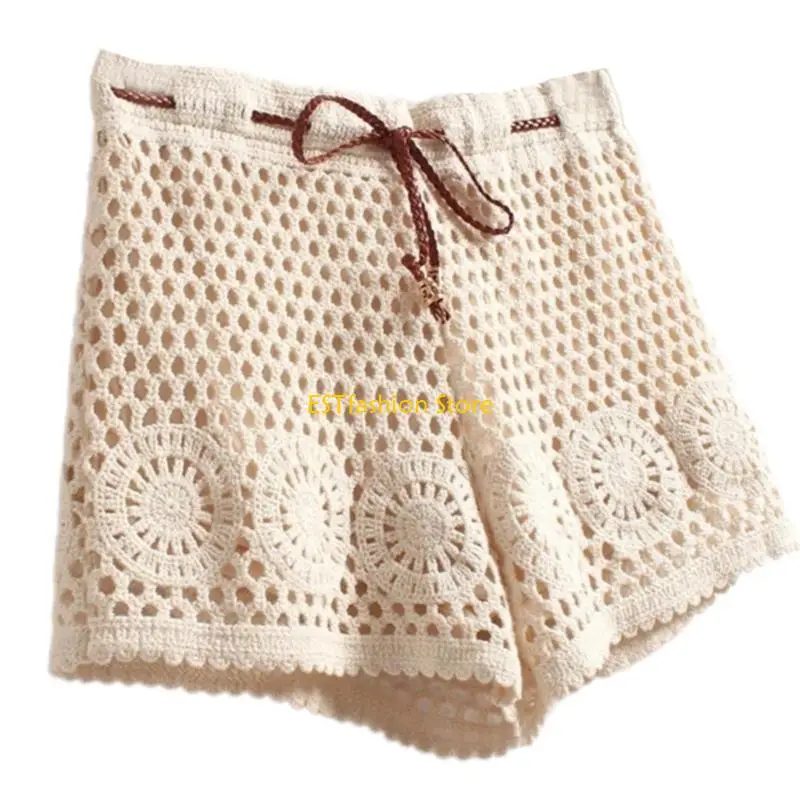 Y5GC Women's Drawstring High Waist Crochet Beach Shorts Hollowout Knitted Wide Leg Bathing Suit Bottom Cover Up Beachwear
Y5GC Women's Drawstring High Waist Crochet Beach Shorts Hollowout Knitted Wide Leg Bathing Suit Bottom Cover Up Beachwear