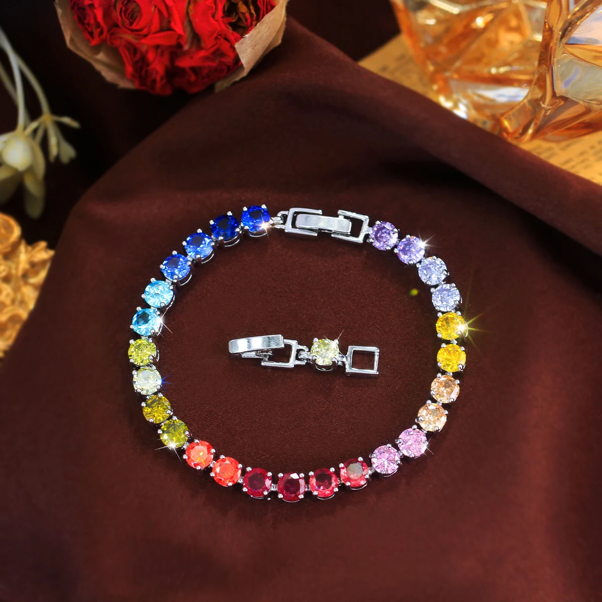 CWWZircons Classic Shiny Colorful Round Cubic Zirconia Link Chain Tennis Bracelets for Women Wedding Party Jewelry Gifts S0320
CWWZircons Classic Shiny Colorful Round Cubic Zirconia Link Chain Tennis Bracelets for Women Wedding Party Jewelry Gifts S0320