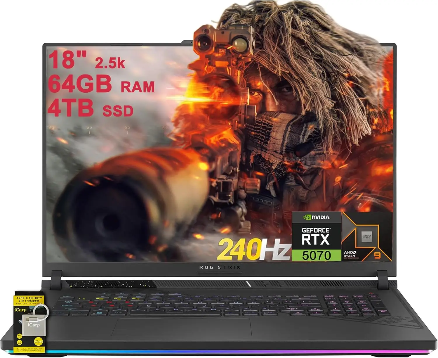 ASUS ROG Strix G18 G814 Gaming Laptop 18 2 5k 240Hz Ryzen 9 9955HX 64GB DDR5 4TB SSD RTX 5070 RGB Backlit WiFi6E Win11
ASUS ROG Strix G18 G814 Gaming Laptop 18 2 5k 240Hz Ryzen 9 9955HX 64GB DDR5 4TB SSD RTX 5070 RGB Backlit WiFi6E Win11