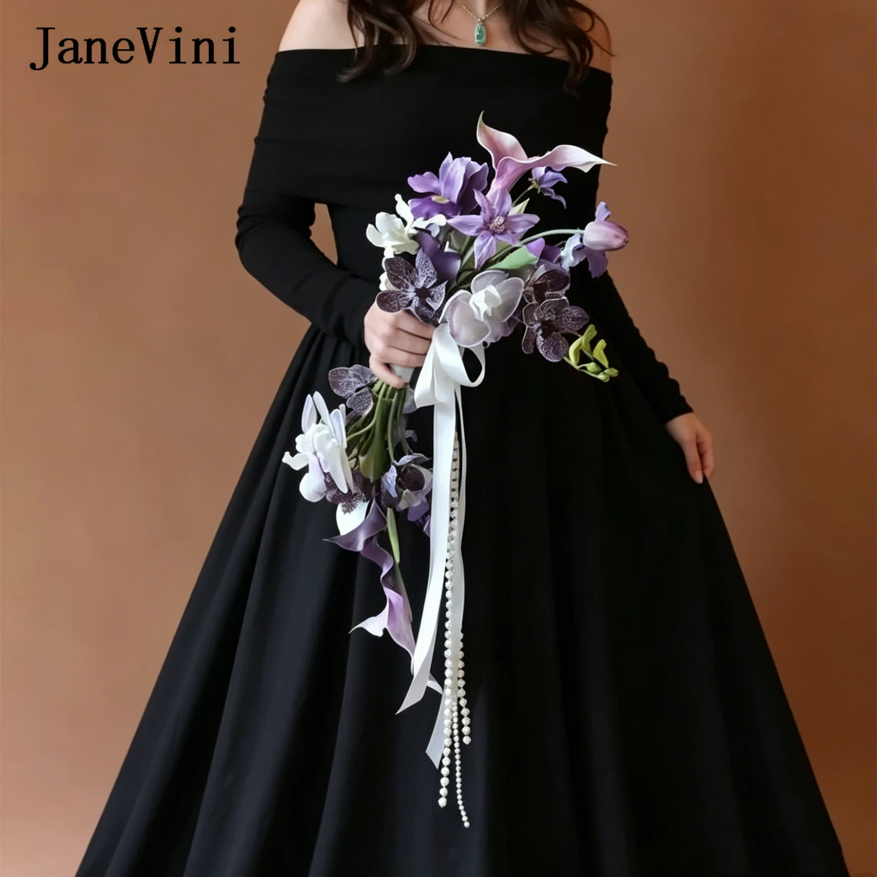 JaneVini Purple Orchid Calla Lily Bridal Bouquet Artificial Flowers Pearl Ribbon Long Tassel Wedding Handheld Flower For Bride
JaneVini Purple Orchid Calla Lily Bridal Bouquet Artificial Flowers Pearl Ribbon Long Tassel Wedding Handheld Flower For Bride