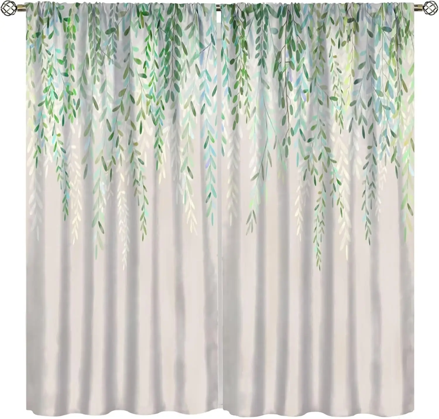 Green Willow Leaf Curtain Nature Print Window Treatment for Home Decoration
Green Willow Leaf Curtain Nature Print Window Treatment for Home Decoration