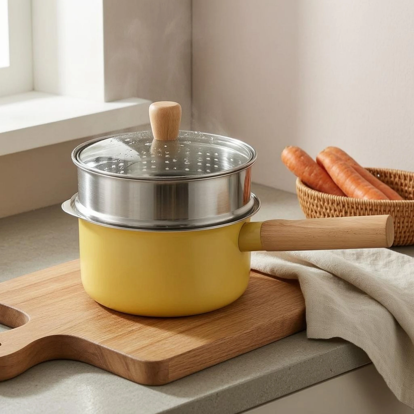 Stainless Steel Infant Food Pot Wooden Knob Stainless Steel Stockpot Cookware Glossy Yellow Finish
Stainless Steel Infant Food Pot Wooden Knob Stainless Steel Stockpot Cookware Glossy Yellow Finish
