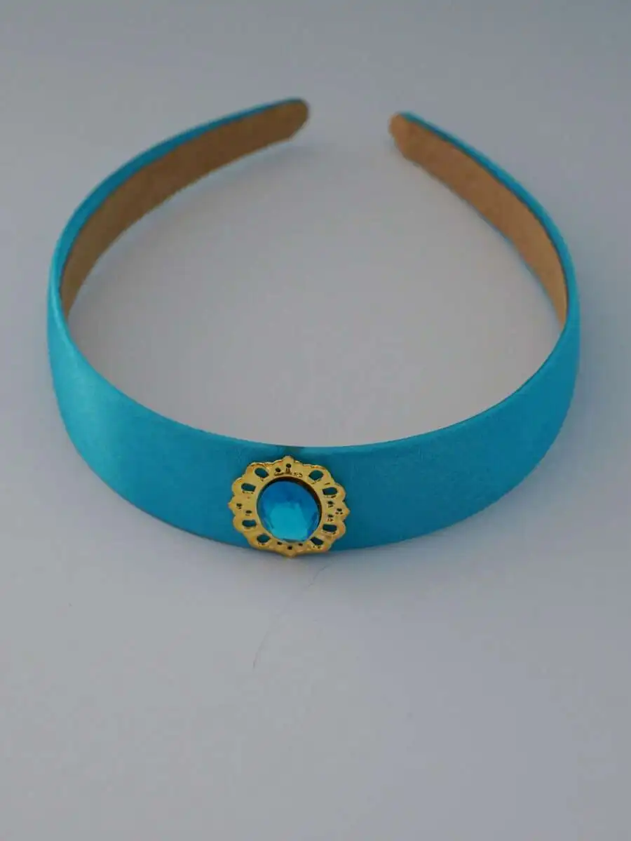 Turquoise Wide Satin Headband With Gold-Tone Filigree Setting And Blue Gemstone For Adult Hair Styling Accessory
Turquoise Wide Satin Headband With Gold-Tone Filigree Setting And Blue Gemstone For Adult Hair Styling Accessory