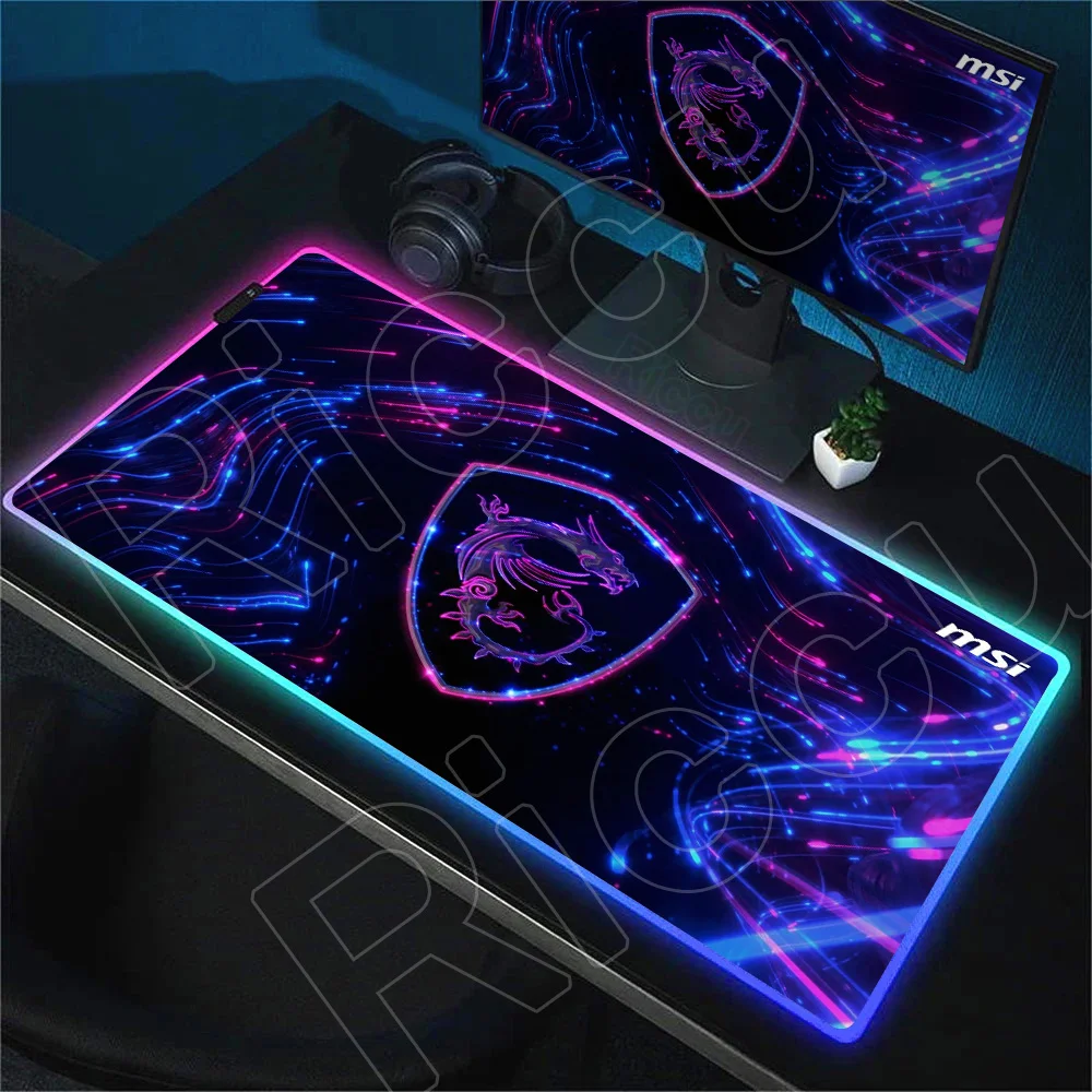 RGB Mousepad MSI Logo Gamer Laptop Keyboard Carpet Large Antislip Rubber Mouse Pad XXL LED light Luminous Mouse Mat for CSGO LOL
RGB Mousepad MSI Logo Gamer Laptop Keyboard Carpet Large Antislip Rubber Mouse Pad XXL LED light Luminous Mouse Mat for CSGO LOL