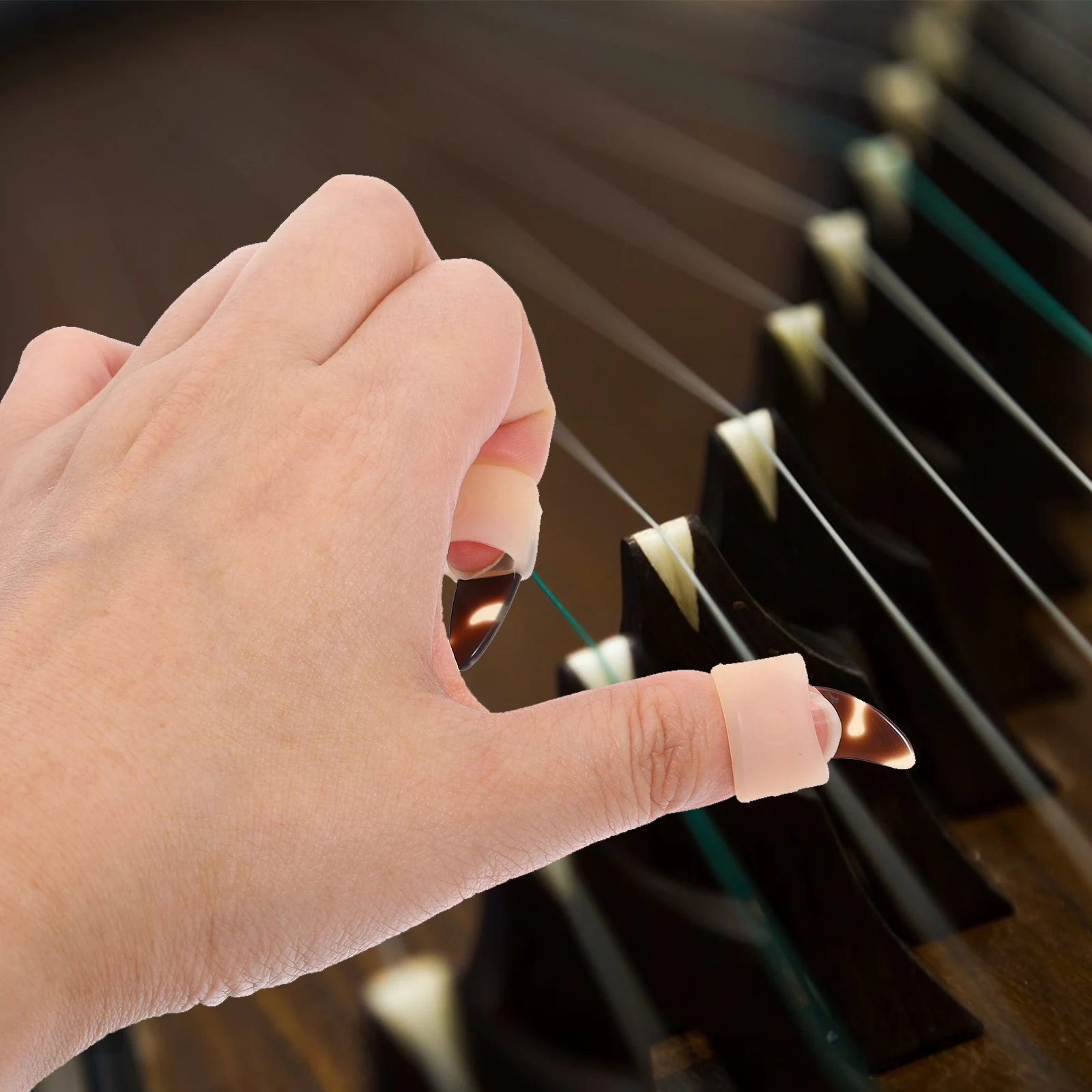 Silicone Guzheng Nail Protectors Set Adjustable Elastic Finger Sleeves Reusable Non- for Musician Practice Instrument
Silicone Guzheng Nail Protectors Set Adjustable Elastic Finger Sleeves Reusable Non- for Musician Practice Instrument